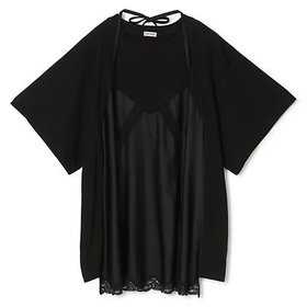 【アンスクリア/INSCRIRE】のHybrid Lingerie T-Shirt 人気、トレンドファッション・服の通販 founy(ファニー) ファッション Fashion レディースファッション Fashion for Women トップス・カットソー Cut & Sew Tops シャツ・ブラウス・オフィスカジュアル Elegant Blouses & Button-Ups ロングTシャツ・Tシャツ Longline T-Shirts & Tees シルク Silk, 100% Silk ドレープ Drape, Draping Fabric フランス France, French ランジェリー Lingerie, Intimate Wear レース Lace, Lace Fabric 洗える Machine Washable |ID:prp329100004880803
