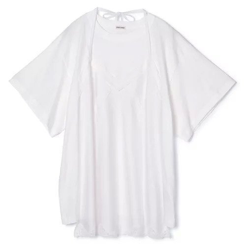 【アンスクリア/INSCRIRE】のHybrid Lingerie T-Shirt インテリア・キッズ・メンズ・レディースファッション・服の通販 founy(ファニー) ファッション Fashion レディースファッション Fashion for Women トップス・カットソー Cut & Sew Tops シャツ・ブラウス・オフィスカジュアル Elegant Blouses & Button-Ups ロングTシャツ・Tシャツ Longline T-Shirts & Tees シルク Silk, 100% Silk ドレープ Drape, Draping Fabric フランス France, French ランジェリー Lingerie, Intimate Wear レース Lace, Lace Fabric 洗える Machine Washable WHITE|ID: prp329100004880803 ipo3291000000036429014