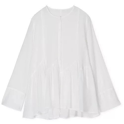 【ヌキテパ/NE QUITTEZ PAS】のCotton Voile Slant Panel Blouse インテリア・キッズ・メンズ・レディースファッション・服の通販 founy(ファニー) ファッション Fashion レディースファッション Fashion for Women ギャザー Gathered, Ruffled 洗える Machine Washable WHITE|ID: prp329100004880804 ipo3291000000036429019