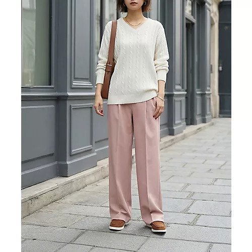 【スタイルデリ/STYLE DELI】のストレートケーブルVネックニットトップス 人気、トレンドファッション・服の通販 founy(ファニー) 　ファッション　Fashion　レディースファッション　Fashion for Women　トップス・カットソー　Cut & Sew Tops　ニット　Knit Tops & Sweaters　Vネックトップス　V-Neck Tops / V-Cut Neckline Shirts　イエロー　Yellow　春　Spring　シンプル　Simple, Minimal　スタイリッシュ　Stylish, Fashionable　ストレート　Straight, Straight Cut　スリット　Slit, Slit Detail　長袖　Long Sleeve, Full Sleeve　バランス　Balance, Style Balance　ブラウジング　Blouson Silhouette, Cinched Waist　ロング　Long, Long-Length　おすすめ　Recommended / Our Picks　夏　Summer　other-2|ID: prp329100004884095 ipo3291000000036457915