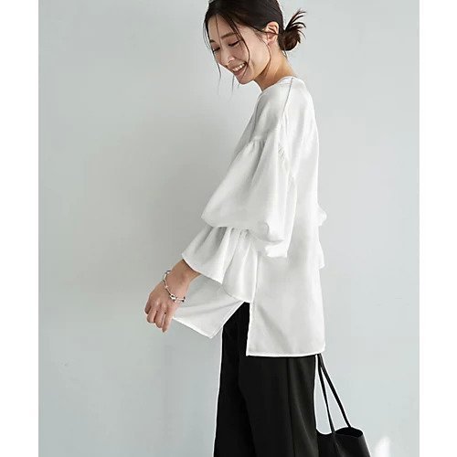 【スタイルデリ/STYLE DELI】のシボ生地ブラウジングスリーブブラウス インテリア・キッズ・メンズ・レディースファッション・服の通販 founy(ファニー) 　ファッション　Fashion　レディースファッション　Fashion for Women　トップス・カットソー　Cut & Sew Tops　シャツ・ブラウス・オフィスカジュアル　Elegant Blouses & Button-Ups　イエロー　Yellow　インナー　Innerwear　エアリー　Airy Texture　春　Spring　キャミソール　Camisole, Spaghetti Strap Top　サロペット　Overalls, Salopette　シアー　Sheer, See-Through　シルキー　Silky, Smooth Texture　ジャケット　Jacket, Outerwear　ストレート　Straight, Straight Cut　スリット　Slit, Slit Detail　チュニック　Tunic, Long Top　長袖　Long Sleeve, Full Sleeve　バランス　Balance, Style Balance　フレア　Flare, Flared　ベスト　Vest, Waistcoat　レギンス　Leggings, Stretch Pants　ホワイト|ID: prp329100004884098 ipo3291000000036457944