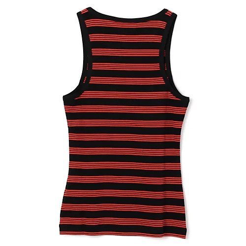 【ガニー/GANNI】のSoft Cotton Rib Striped Tank Top 人気、トレンドファッション・服の通販 founy(ファニー) 　ファッション　Fashion　レディースファッション　Fashion for Women　ワンピース　Dresses　2025年　2025　2025-2026秋冬・A/W　Autumn/Winter 2025–26 AW25–26　タンク　Tank Top, Sleeveless Top　チェック　Check, Plaid, Tartan　ビビッド　Vivid, Bright Tone　ボーダー　Border, Stripe　ラウンド　Round, Round Neck　リブニット　Rib Knit, Ribbed Knit　洗える　Machine Washable　other-2|ID: prp329100004884151 ipo3291000000036458276