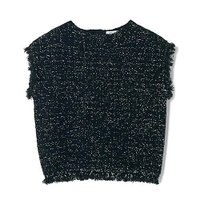 【イーバイエクラ/E by eclat】のツイード風ニットトップス 人気、トレンドファッション・服の通販 founy(ファニー) ファッション Fashion レディースファッション Fashion for Women トップス・カットソー Cut & Sew Tops ニット Knit Tops & Sweaters ツイード Twill, Twill Weave フリンジ Fringe, Tassel エレガント 上品 Elegant |ID:prp329100004885065