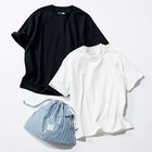 【トゥエルブクローゼット/12closet】の【洗える】大人に似合う・巾着つき USAコットンTシャツ(2枚入り) ホワイト&ブラック 2枚組|ID:prp329100004885072