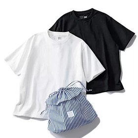 【トゥエルブクローゼット/12closet】の【洗える】大人に似合う・巾着つき USAコットンTシャツ(2枚入り) 人気、トレンドファッション・服の通販 founy(ファニー) ファッション Fashion レディースファッション Fashion for Women トップス・カットソー Cut & Sew Tops シャツ・ブラウス・オフィスカジュアル Elegant Blouses & Button-Ups ロングTシャツ・Tシャツ Longline T-Shirts & Tees 5月号 May Issue スカーフ Scarf, Neckwear ストライプ Stripe, Striped Pattern ネックレス Necklace, Pendant Necklace フリル Frill, Ruffle ボックス Boxy, Box Shape 巾着 Drawstring Bag, Kinchaku 洗える Machine Washable |ID:prp329100004885072