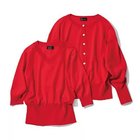 【エムセブンデイズ/M7days】の【加藤かすみさんコラボ】【洗える】着映えアンサンブルニット レッド|ID:prp329100004887270