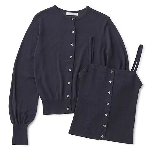 【スアデオ/suadeo】のマルチWAYツインニット インテリア・キッズ・メンズ・レディースファッション・服の通販 founy(ファウニー) 　ファッション　Fashion　レディースファッション　Fashion for Women　トップス・カットソー　Cut & Sew Tops　ニット　Knit Tops & Sweaters　インナー　Innerwear　春　Spring　洗える　Machine Washable　カーディガン　Cardigan, Knitwear　キャミ　Camisole, Cami Top　キャミソール　Camisole, Spaghetti Strap Top　コンパクト　Compact, Small Size　今季　This Season, Current Season　トレンド　Trend, Trending Now　バランス　Balance, Style Balance　ビスチェ　Bustier, Corset Top　S/S・春夏　SS, Spring/Summer, Warm Season　夏　Summer　エレガント 上品　Elegant　ブルーグレー|ID: prp329100004887279 ipo3291000000037249820
