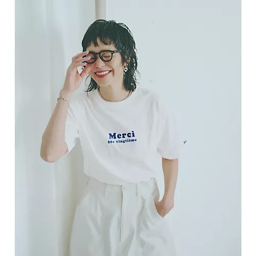 【トゥエルブクローゼット/12closet】の【洗える】USA コットン Merci Tシャツ 人気、トレンドファッション・服の通販 founy(ファニー) 　ファッション　Fashion　レディースファッション　Fashion for Women　トップス・カットソー　Cut & Sew Tops　シャツ・ブラウス・オフィスカジュアル　Elegant Blouses & Button-Ups　ロングTシャツ・Tシャツ　Longline T-Shirts & Tees　バランス　Balance, Style Balance　フロント　Front, Front Design　プリント　Print, Printed Pattern　ベーシック　Basic, Essential　ワンポイント　One Point, Statement Accent　洗える　Machine Washable　other-2|ID: prp329100004887290 ipo3291000000036491783