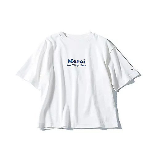 【トゥエルブクローゼット/12closet】の【洗える】USA コットン Merci Tシャツ インテリア・キッズ・メンズ・レディースファッション・服の通販 founy(ファウニー) 　ファッション　Fashion　レディースファッション　Fashion for Women　トップス・カットソー　Cut & Sew Tops　シャツ・ブラウス・オフィスカジュアル　Elegant Blouses & Button-Ups　ロングTシャツ・Tシャツ　Longline T-Shirts & Tees　洗える　Machine Washable　ホワイト1|ID: prp329100004887290 ipo3291000000037245369