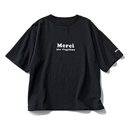 【トゥエルブクローゼット/12closet】の【洗える】USA コットン Merci Tシャツ インテリア・キッズ・メンズ・レディースファッション・服の通販 founy(ファウニー) 　ファッション　Fashion　レディースファッション　Fashion for Women　トップス・カットソー　Cut & Sew Tops　シャツ・ブラウス・オフィスカジュアル　Elegant Blouses & Button-Ups　ロングTシャツ・Tシャツ　Longline T-Shirts & Tees　洗える　Machine Washable　ブラック1|ID: prp329100004887290 ipo3291000000037245373