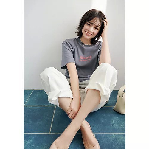 【トゥエルブクローゼット/12closet】の【洗える】USA コットン Merci Tシャツ 大人の最旬トレンドファッション＆コーディネート founy(ファウニー) 　ファッション　Fashion　レディースファッション　Fashion for Women　トップス・カットソー　Cut & Sew Tops　シャツ・ブラウス・オフィスカジュアル　Elegant Blouses & Button-Ups　ロングTシャツ・Tシャツ　Longline T-Shirts & Tees　洗える　Machine Washable　other-2|ID: prp329100004887290 ipo3291000000037245375