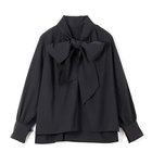 【エムセブンデイズ/M7days】のハリ感ボウタイブラウス 人気、トレンドファッション・服の通販 founy(ファニー) ファッション Fashion レディースファッション Fashion for Women トップス・カットソー Cut & Sew Tops シャツ・ブラウス・オフィスカジュアル Elegant Blouses & Button-Ups スリット Slit, Slit Detail タイプライター Typewriter Fabric, Crisp Cotton リアル Real, Realistic リボン Ribbon, Bow 洗える Machine Washable thumbnail ブラック|ID: prp329100004887315 ipo3291000000036491973
