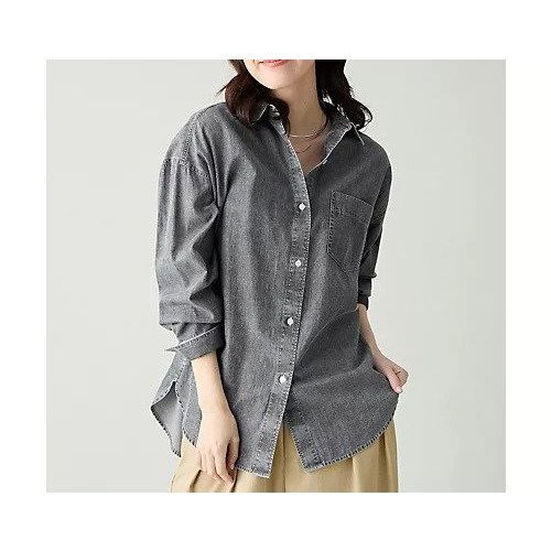 【エニー/ANY】のシアーデニムオーバーシャツ インテリア・キッズ・メンズ・レディースファッション・服の通販 founy(ファニー) 　ファッション　Fashion　レディースファッション　Fashion for Women　トップス・カットソー　Cut & Sew Tops　シャツ・ブラウス・オフィスカジュアル　Elegant Blouses & Button-Ups　デニム　Denim, Jeans Material　夏　Summer　春　Spring　S/S・春夏　SS, Spring/Summer, Warm Season　羽織　Haori, Light Jacket　フェードブラック|ID: prp329100004887399 ipo3291000000036492634