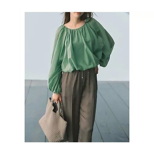 【デボーションツウィンズ/Devotion TWINS】のWILLOW パフスリーブギャザーブラウス 人気、トレンドファッション・服の通販 founy(ファニー) 　ファッション　Fashion　レディースファッション　Fashion for Women　トップス・カットソー　Cut & Sew Tops　シャツ・ブラウス・オフィスカジュアル　Elegant Blouses & Button-Ups　エスニック　Ethnic Style　洗える　Machine Washable　ギャザー　Gathered, Ruffled　ドレープ　Drape, Draping Fabric　人気　Popular, Best Seller　ブラウジング　Blouson Silhouette, Cinched Waist　モダン　Modern, Contemporary　リアル　Real, Realistic　other-2|ID: prp329100004887445 ipo3291000000036492994
