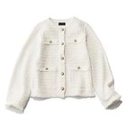 【エムセブンデイズ/M7days】の【洗える】ツイードジャケット風ニットカーディガン 人気、トレンドファッション・服の通販 founy(ファニー) ファッション Fashion レディースファッション Fashion for Women カーゴパンツ Cargo Pants, Utility Pants カーディガン Cardigan, Knitwear ジャケット Jacket, Outerwear ツイード Twill, Twill Weave デニム Denim, Jeans Material フリンジ Fringe, Tassel ポケット Pocket, Pocket Detail ミックス Mix, Mixed Style メタル Metal, Metal Parts ビジネス 仕事 通勤 Business / Work / Commuting 洗える Machine Washable thumbnail オフホワイト|ID: prp329100004887451 ipo3291000000036493034