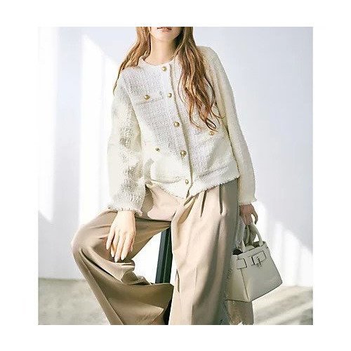 【エムセブンデイズ/M7days】の【洗える】ツイードジャケット風ニットカーディガン 人気、トレンドファッション・服の通販 founy(ファニー) 　ファッション　Fashion　レディースファッション　Fashion for Women　カーゴパンツ　Cargo Pants, Utility Pants　カーディガン　Cardigan, Knitwear　ジャケット　Jacket, Outerwear　ツイード　Twill, Twill Weave　デニム　Denim, Jeans Material　フリンジ　Fringe, Tassel　ポケット　Pocket, Pocket Detail　ミックス　Mix, Mixed Style　メタル　Metal, Metal Parts　ビジネス 仕事 通勤　Business / Work / Commuting　洗える　Machine Washable　other-2|ID: prp329100004887451 ipo3291000000036493036