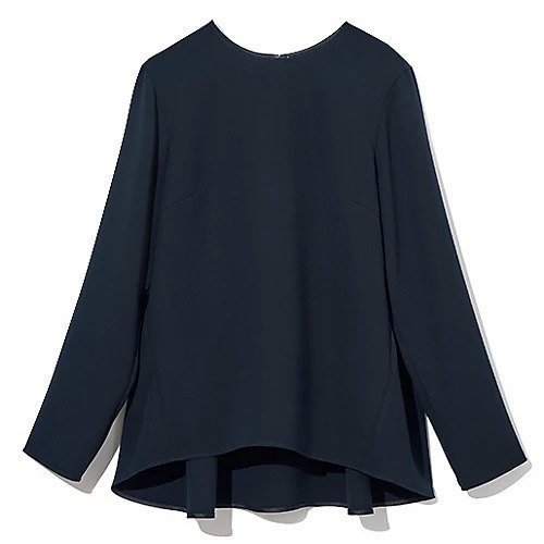 【トゥエルブクローゼット/12closet】の【12classe】【洗える】切り替えフレアブラウス インテリア・キッズ・メンズ・レディースファッション・服の通販 founy(ファニー) 　ファッション　Fashion　レディースファッション　Fashion for Women　トップス・カットソー　Cut & Sew Tops　シャツ・ブラウス・オフィスカジュアル　Elegant Blouses & Button-Ups　おすすめ　Recommended / Our Picks　シンプル　Simple, Minimal　ドレープ　Drape, Draping Fabric　ネックレス　Necklace, Pendant Necklace　フレア　Flare, Flared　ブローチ　Brooch, Pin Brooch　ラウンド　Round, Round Neck　エレガント 上品　Elegant　洗える　Machine Washable　ネイビー|ID: prp329100004887474 ipo3291000000036493239