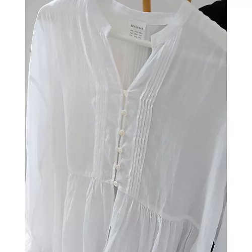 【トゥエルブクローゼット/12closet】の【洗える】涼しい長袖ピンタックブラウス 大人の最旬トレンドファッション＆コーディネート founy(ファウニー) 　ファッション　Fashion　レディースファッション　Fashion for Women　トップス・カットソー　Cut & Sew Tops　シャツ・ブラウス・オフィスカジュアル　Elegant Blouses & Button-Ups　シアー　Sheer, See-Through　フロント　Front, Front Design　ペプラム　Peplum, Flared Hem　洗える　Machine Washable　長袖　Long Sleeve, Full Sleeve　other-3|ID: prp329100004887478 ipo3291000000037244856