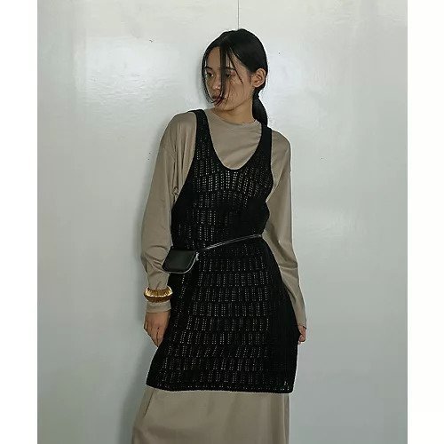 【マージュール/marjour】のOPENWORK KNIT TUNIC 人気、トレンドファッション・服の通販 founy(ファニー) 　ファッション　Fashion　レディースファッション　Fashion for Women　トップス・カットソー　Cut & Sew Tops　ニット　Knit Tops & Sweaters　インナー　Innerwear　シンプル　Simple, Minimal　スタイリッシュ　Stylish, Fashionable　ストレッチ　Stretch, Stretchy Fabric　チュニック　Tunic, Long Top　冬　Winter / This Winter　夏　Summer　春　Spring　S/S・春夏　SS, Spring/Summer, Warm Season　透かし　Cut-Out, Lacework　 other-1|ID: prp329100004887499 ipo3291000000036493629