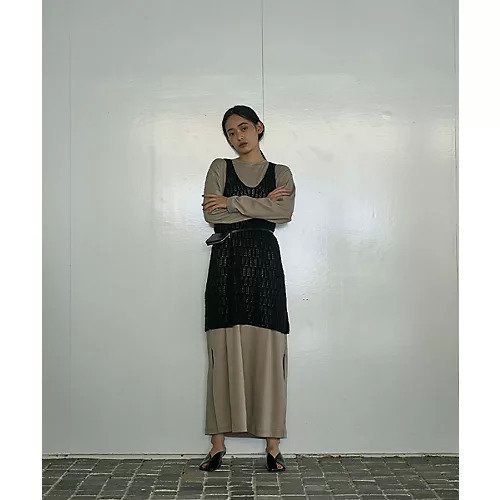 【マージュール/marjour】のOPENWORK KNIT TUNIC 人気、トレンドファッション・服の通販 founy(ファニー) 　ファッション　Fashion　レディースファッション　Fashion for Women　トップス・カットソー　Cut & Sew Tops　ニット　Knit Tops & Sweaters　インナー　Innerwear　シンプル　Simple, Minimal　スタイリッシュ　Stylish, Fashionable　ストレッチ　Stretch, Stretchy Fabric　チュニック　Tunic, Long Top　冬　Winter / This Winter　夏　Summer　春　Spring　S/S・春夏　SS, Spring/Summer, Warm Season　透かし　Cut-Out, Lacework　other-3|ID: prp329100004887499 ipo3291000000036493636