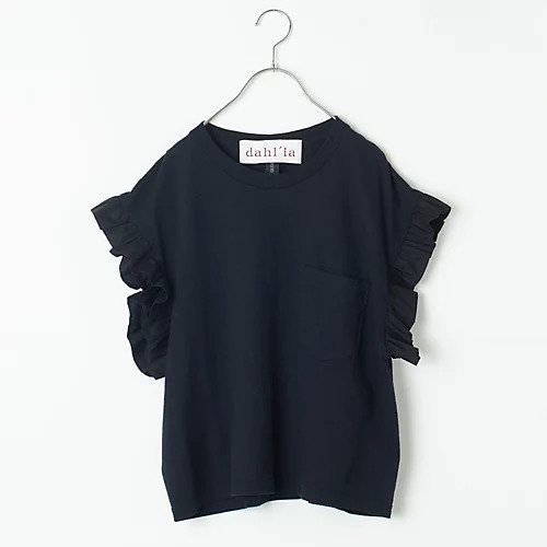 【ダリア/dahlia】の【LEE別注】【洗える】ショート丈異素材切り替えトップス インテリア・キッズ・メンズ・レディースファッション・服の通販 founy(ファニー) https://founy.com/ ファッション Fashion レディースファッション Fashion for Women トップス・カットソー Cut & Sew Tops ショート Short, Short Length バランス Balance, Style Balance フリル Frill, Ruffle ポケット Pocket, Pocket Detail 別注 Limited Edition, Custom Order 洗える Machine Washable |ID: prp329100004887500 ipo3291000000037100858