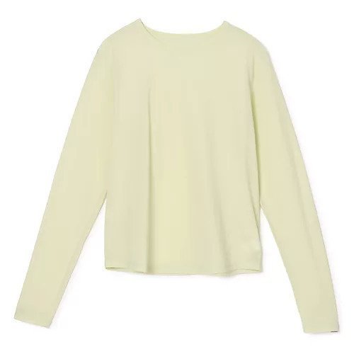 【エムセブンデイズ/M7days】の【洗える】クルーネックシアーTシャツ インテリア・キッズ・メンズ・レディースファッション・服の通販 founy(ファウニー) 　ファッション　Fashion　レディースファッション　Fashion for Women　トップス・カットソー　Cut & Sew Tops　シャツ・ブラウス・オフィスカジュアル　Elegant Blouses & Button-Ups　ロングTシャツ・Tシャツ　Longline T-Shirts & Tees　インナー　Innerwear　洗える　Machine Washable　長袖　Long Sleeve, Full Sleeve　ライム|ID: prp329100004887539 ipo3291000000037249769