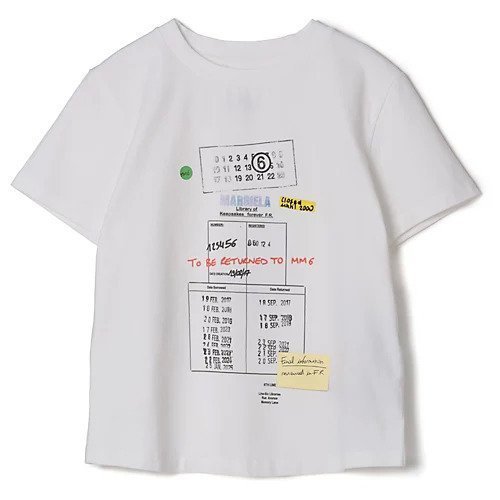 【エムエム6 メゾン マルタン マルジェラ/MM6 Maison Martin Margiela】のT-SHIRT インテリア・キッズ・メンズ・レディースファッション・服の通販 founy(ファニー) 　ファッション　Fashion　レディースファッション　Fashion for Women　トップス・カットソー　Cut & Sew Tops　シャツ・ブラウス・オフィスカジュアル　Elegant Blouses & Button-Ups　ロングTシャツ・Tシャツ　Longline T-Shirts & Tees　グラフィック　Graphic, Graphic Design　洗える　Machine Washable　White|ID: prp329100004887564 ipo3291000000036494443