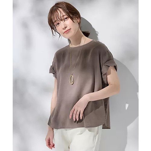 【エニー/ANY】のヨーロピアンリネンツイストスリーブブラウス インテリア・キッズ・メンズ・レディースファッション・服の通販 founy(ファニー) 　ファッション　Fashion　レディースファッション　Fashion for Women　トップス・カットソー　Cut & Sew Tops　シャツ・ブラウス・オフィスカジュアル　Elegant Blouses & Button-Ups　カーディガン　Cardigan, Knitwear　ジャケット　Jacket, Outerwear　スリーブ　Sleeve, Long Sleeve / Short Sleeve　デニム　Denim, Jeans Material　フレンチ　French, French Style　リネン　Linen, Linen Fabric　リラックス　Relax, Relaxed Fit　ワイド　Wide, Wide Fit　エレガント 上品　Elegant　夏　Summer　ブラウン|ID: prp329100004888732 ipo3291000000036510361