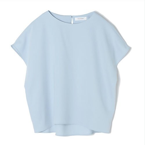 【イーバイエクラ/E by eclat】の【とろみ】コクーンブラウス インテリア・キッズ・メンズ・レディースファッション・服の通販 founy(ファウニー) 　ファッション　Fashion　レディースファッション　Fashion for Women　トップス・カットソー　Cut & Sew Tops　シャツ・ブラウス・オフィスカジュアル　Elegant Blouses & Button-Ups　とろみ　Fluid, Flowy Fabric　カッティング　Cutting Detail　シンプル　Simple, Minimal　洗える　Machine Washable　ライトブルー|ID: prp329100004888737 ipo3291000000037245418