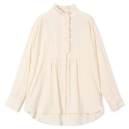 【ペールジュート/Pale Jute】のPleated blouse sophie インテリア・キッズ・メンズ・レディースファッション・服の通販 founy(ファニー) 　ファッション　Fashion　レディースファッション　Fashion for Women　とろみ　Fluid, Flowy Fabric　カーゴパンツ　Cargo Pants, Utility Pants　クラシック　Classic, Timeless Style　サテン　Satin, Glossy Fabric　ジーンズ　Jeans, Denim Pants　フォルム　Silhouette, Form　フリル　Frill, Ruffle　プリーツ　Pleats, Pleated　ヴィンテージ　Vintage Style　洗える　Machine Washable　vanilla white|ID: prp329100004888763 ipo3291000000036510574