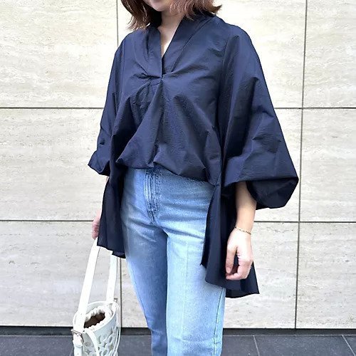 【ドメル/DOMELLE】のギャザースリーブシャツ 人気、トレンドファッション・服の通販 founy(ファニー) 　ファッション　Fashion　レディースファッション　Fashion for Women　トップス・カットソー　Cut & Sew Tops　シャツ・ブラウス・オフィスカジュアル　Elegant Blouses & Button-Ups　スキッパー　Skipper, Open Collar　タフタ　Taffeta, Structured Fabric　フェミニン　Feminine, Girly　エレガント 上品　Elegant　洗える　Machine Washable　other-2|ID: prp329100004889145 ipo3291000000036525973