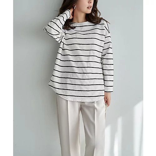 【スタイルデリ/STYLE DELI】の表面質感立体ラインボーダーTシャツ インテリア・キッズ・メンズ・レディースファッション・服の通販 founy(ファニー) ファッション Fashion レディースファッション Fashion for Women トップス・カットソー Cut & Sew Tops シャツ・ブラウス・オフィスカジュアル Elegant Blouses & Button-Ups ロングTシャツ・Tシャツ Longline T-Shirts & Tees ストレート Straight, Straight Cut スリット Slit, Slit Detail 長袖 Long Sleeve, Full Sleeve プリント Print, Printed Pattern ボトム Bottoms, Lower Wear ボーダー Border, Stripe ラウンド Round, Round Neck おすすめ Recommended / Our Picks 卒業式 Graduation Ceremony ホワイト|ID: prp329100004889149 ipo3291000000036526049