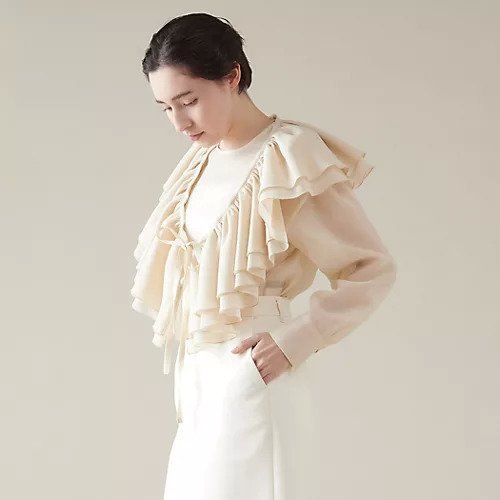 【マルティニーク/martinique】のラッフルストールオーガンブラウス 人気、トレンドファッション・服の通販 founy(ファニー) 　ファッション　Fashion　レディースファッション　Fashion for Women　オーガンジー　Organza Fabric　シアー　Sheer, See-Through　トレンド　Trend, Trending Now　フリル　Frill, Ruffle　フロント　Front, Front Design　other-2|ID: prp329100004889181 ipo3291000000036526276
