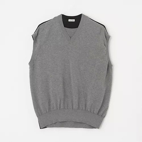 【アンスクリア/INSCRIRE】のCotton 16G V neck Vest インテリア・キッズ・メンズ・レディースファッション・服の通販 founy(ファニー) ファッション Fashion レディースファッション Fashion for Women アウター Coat / Outerwear Collection トップス・カットソー Cut & Sew Tops ベスト&ジレ / 重ね着スタイル Vests & Gilets コンパクト Compact, Small Size 夏 Summer 春 Spring S/S・春夏 SS, Spring/Summer, Warm Season 洗える Machine Washable GREY×BLACK|ID: prp329100004890790 ipo3291000000036554151