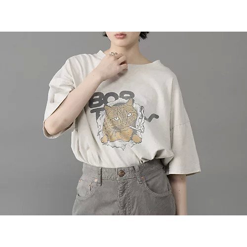 【レミレリーフ/REMI RELIEF】のHARD SP加工20/-天竺BIGサイズT(BOB) インテリア・キッズ・メンズ・レディースファッション・服の通販 founy(ファニー) 　ファッション　Fashion　レディースファッション　Fashion for Women　ヴィンテージ　Vintage Style　グラフィック　Graphic, Graphic Design　スペシャル　Special, Limited Edition　ダメージ　Distressed, Destroyed　ネコ　Cat, Feline Motif　人気　Popular, Best Seller　猫　Cat, Kitty　プリント　Print, Printed Pattern　モチーフ　Motif, Design Theme　おすすめ　Recommended / Our Picks　oatmeal|ID: prp329100004890793 ipo3291000000036554170