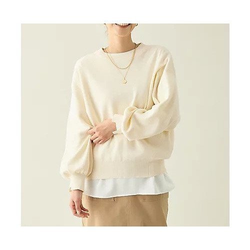 【エニー/ANY】のスウェットライクニット インテリア・キッズ・メンズ・レディースファッション・服の通販 founy(ファニー) 　ファッション　Fashion　レディースファッション　Fashion for Women　トップス・カットソー　Cut & Sew Tops　ニット　Knit Tops & Sweaters　レディースパーカー・カジュアルフーディー　Casual Hoodies & Sweatshirts　スウェット・クルーネックトップス　Sweatshirts & Crewnecks / Relaxed Fit Sweat Tops　クッション　Cushion, Throw Pillow　ストレッチ　Stretch, Stretchy Fabric　スリット　Slit, Slit Detail　タンク　Tank Top, Sleeveless Top　ボトム　Bottoms, Lower Wear　おすすめ　Recommended / Our Picks　エレガント 上品　Elegant　エクリュ|ID: prp329100004898287 ipo3291000000036643779