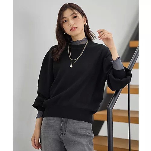 【エニー/ANY】のスウェットライクニット インテリア・キッズ・メンズ・レディースファッション・服の通販 founy(ファニー) 　ファッション　Fashion　レディースファッション　Fashion for Women　トップス・カットソー　Cut & Sew Tops　ニット　Knit Tops & Sweaters　レディースパーカー・カジュアルフーディー　Casual Hoodies & Sweatshirts　スウェット・クルーネックトップス　Sweatshirts & Crewnecks / Relaxed Fit Sweat Tops　クッション　Cushion, Throw Pillow　ストレッチ　Stretch, Stretchy Fabric　スリット　Slit, Slit Detail　タンク　Tank Top, Sleeveless Top　ボトム　Bottoms, Lower Wear　おすすめ　Recommended / Our Picks　エレガント 上品　Elegant　ブラック|ID: prp329100004898287 ipo3291000000036643783