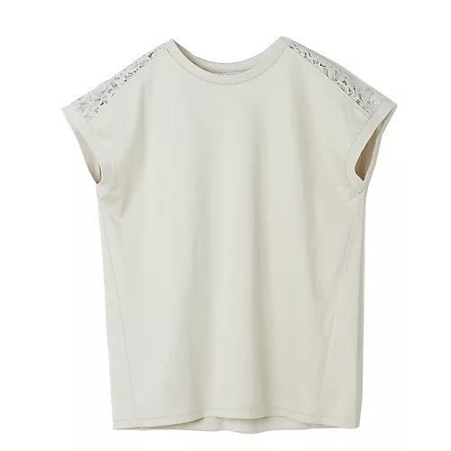 【イーバイエクラ/E by eclat】の【前後2WAY】レース切り替えフレンチスリーブT 人気、トレンドファッション・服の通販 founy(ファニー) 　ファッション　Fashion　レディースファッション　Fashion for Women　ジャカード／ジャガード　Jacquard, Woven Pattern　スリーブ　Sleeve, Long Sleeve / Short Sleeve　フレンチ　French, French Style　モチーフ　Motif, Design Theme　リーフ　Leaf, Botanical Leaf　レース　Lace, Lace Fabric　夏　Summer　洗える　Machine Washable　 other-1|ID: prp329100004898290 ipo3291000000036643828