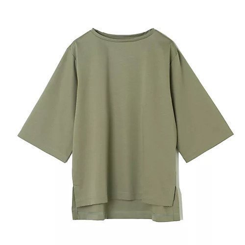 【ルームエイト/Room no.8】のハーフスリーブトップス インテリア・キッズ・メンズ・レディースファッション・服の通販 founy(ファニー) 　ファッション　Fashion　レディースファッション　Fashion for Women　トップス・カットソー　Cut & Sew Tops　おすすめ　Recommended / Our Picks　エレガント 上品　Elegant　シンプル　Simple, Minimal　スリット　Slit, Slit Detail　バランス　Balance, Style Balance　洗える　Machine Washable　カーキ|ID: prp329100004898294 ipo3291000000036643900
