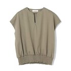 【イーバイエクラ/E by eclat】のキーネック裾ギャザートップス 人気、トレンドファッション・服の通販 founy(ファニー) ファッション Fashion レディースファッション Fashion for Women トップス・カットソー Cut & Sew Tops なめらか Smooth, Silky Texture シャーリング Shirring, Ruched シルケット Silket, Silky Cotton スリーブ Sleeve, Long Sleeve / Short Sleeve フレンチ French, French Style エレガント 上品 Elegant 洗える Machine Washable thumbnail グレージュ|ID: prp329100004898301 ipo3291000000036644021