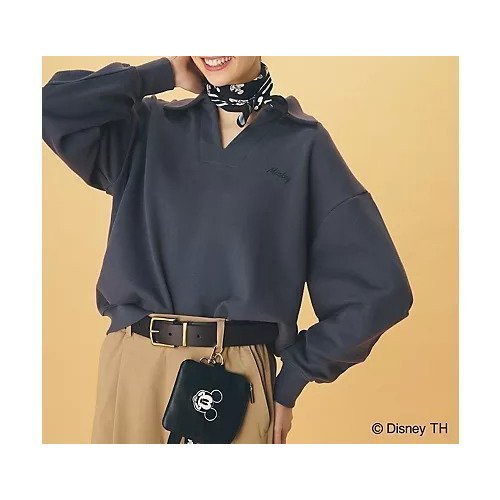 【エニー/ANY】の【ディズニー】ミッキーマウス/レトロスウェット インテリア・キッズ・メンズ・レディースファッション・服の通販 founy(ファニー) 　ファッション　Fashion　レディースファッション　Fashion for Women　トップス・カットソー　Cut & Sew Tops　レディースパーカー・カジュアルフーディー　Casual Hoodies & Sweatshirts　スウェット・クルーネックトップス　Sweatshirts & Crewnecks / Relaxed Fit Sweat Tops　コレクション　Collection, Seasonal Line　巾着　Drawstring Bag, Kinchaku　スウェット / スエット　Sweatshirt, Sweatwear　スキッパー　Skipper, Open Collar　フェイクレザー　Faux Leather, PU Leather　フェイス　Face, Facial Design　プリント　Print, Printed Pattern　ワイド　Wide, Wide Fit　おすすめ　Recommended / Our Picks　エレガント 上品　Elegant　ネイビー|ID: prp329100004898792 ipo3291000000036649701