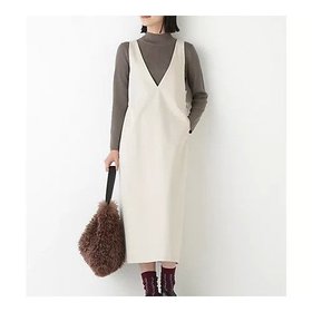 【ヒューマンウーマン/HUMAN WOMAN】のストレッチポンチVネックジャンパースカート 人気、トレンドファッション・服の通販 founy(ファニー) ファッション Fashion レディースファッション Fashion for Women スカート Skirts おすすめ Recommended / Our Picks カットソー Cut and Sewn Top スタンダード Standard, Basic ストレッチ Stretch, Stretchy Fabric リラックス Relax, Relaxed Fit エレガント 上品 Elegant |ID:prp329100004898824