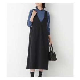 【ヒューマンウーマン/HUMAN WOMAN】のストレッチポンチVネックジャンパースカート 人気、トレンドファッション・服の通販 founy(ファニー) ファッション Fashion レディースファッション Fashion for Women スカート Skirts おすすめ Recommended / Our Picks カットソー Cut and Sewn Top スタンダード Standard, Basic ストレッチ Stretch, Stretchy Fabric リラックス Relax, Relaxed Fit エレガント 上品 Elegant |ID:prp329100004898824