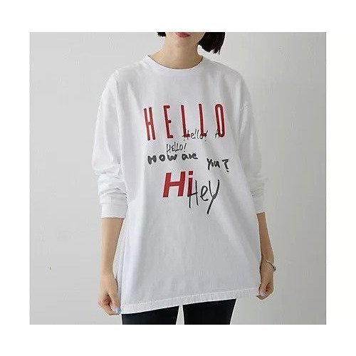 【ウィムガゼット/Whim Gazette】のロゴロングスリーブTシャツ インテリア・キッズ・メンズ・レディースファッション・服の通販 founy(ファニー) 　ファッション　Fashion　レディースファッション　Fashion for Women　トップス・カットソー　Cut & Sew Tops　シャツ・ブラウス・オフィスカジュアル　Elegant Blouses & Button-Ups　ロングTシャツ・Tシャツ　Longline T-Shirts & Tees　2026年　2026　カットソー　Cut and Sewn Top　スリーブ　Sleeve, Long Sleeve / Short Sleeve　プリント　Print, Printed Pattern　ベーシック　Basic, Essential　ロング　Long, Long-Length　オフホワイト|ID: prp329100004898828 ipo3291000000036649996