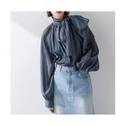 【ウィムガゼット/Whim Gazette】のローンボウタイブラウス 人気、トレンドファッション・服の通販 founy(ファニー) ファッション Fashion レディースファッション Fashion for Women トップス・カットソー Cut & Sew Tops シャツ・ブラウス・オフィスカジュアル Elegant Blouses & Button-Ups おすすめ Recommended / Our Picks スウェット / スエット Sweatshirt, Sweatwear ハイネック High Neck, Mock Neck リボン Ribbon, Bow エレガント 上品 Elegant thumbnail ブルー|ID: prp329100004898829 ipo3291000000036650012