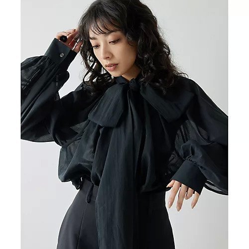 【ウィムガゼット/Whim Gazette】のローンボウタイブラウス 人気、トレンドファッション・服の通販 founy(ファニー) 　ファッション　Fashion　レディースファッション　Fashion for Women　トップス・カットソー　Cut & Sew Tops　シャツ・ブラウス・オフィスカジュアル　Elegant Blouses & Button-Ups　おすすめ　Recommended / Our Picks　スウェット / スエット　Sweatshirt, Sweatwear　ハイネック　High Neck, Mock Neck　リボン　Ribbon, Bow　エレガント 上品　Elegant　other-3|ID: prp329100004898829 ipo3291000000036650018
