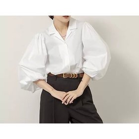 【ノーリーズ/NOLLEY'S】の【MAQWEL/マクウェル】ボリュームスリーブ開襟シャツ 人気、トレンドファッション・服の通販 founy(ファニー) ファッション Fashion レディースファッション Fashion for Women トップス・カットソー Cut & Sew Tops シャツ・ブラウス・オフィスカジュアル Elegant Blouses & Button-Ups ボリューム袖・フリルスリーブブラウス Voluminous & Ruffle Sleeves / Puffy Sleeve Tops 2026年 2026 シンプル Simple, Minimal スリーブ Sleeve, Long Sleeve / Short Sleeve バランス Balance, Style Balance |ID:prp329100004898830