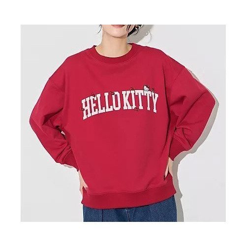 【エニー/ANY】の【ハローキティ ANY】ロゴスウェット インテリア・キッズ・メンズ・レディースファッション・服の通販 founy(ファニー) 　ファッション　Fashion　レディースファッション　Fashion for Women　トップス・カットソー　Cut & Sew Tops　レディースパーカー・カジュアルフーディー　Casual Hoodies & Sweatshirts　スウェット・クルーネックトップス　Sweatshirts & Crewnecks / Relaxed Fit Sweat Tops　おすすめ　Recommended / Our Picks　インナー　Innerwear　ジャケット　Jacket, Outerwear　タートルネック　Turtleneck, High Neck　デニム　Denim, Jeans Material　リボン　Ribbon, Bow　レッド|ID: prp329100004899591 ipo3291000000036658053