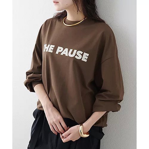 【ウィムガゼット/Whim Gazette】の【THE PAUSE】THE PAUSEロングスリーブTシャツ インテリア・キッズ・メンズ・レディースファッション・服の通販 founy(ファニー) 　ファッション　Fashion　レディースファッション　Fashion for Women　トップス・カットソー　Cut & Sew Tops　シャツ・ブラウス・オフィスカジュアル　Elegant Blouses & Button-Ups　ロングTシャツ・Tシャツ　Longline T-Shirts & Tees　ヴィンテージ　Vintage Style　カットソー　Cut and Sewn Top　グラデーション　Gradient, Ombre　シンプル　Simple, Minimal　スタイリッシュ　Stylish, Fashionable　スリーブ　Sleeve, Long Sleeve / Short Sleeve　バランス　Balance, Style Balance　ベーシック　Basic, Essential　モノトーン　Monotone, Black and White　ルーズ　Loose, Oversized　ロング　Long, Long-Length　ワーク　Workwear, Utility Style　ブラウン|ID: prp329100004903036 ipo3291000000036695327