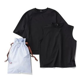 【エムセブンデイズ/M7days】の渾身のパックTシャツ 人気、トレンドファッション・服の通販 founy(ファニー) ファッション Fashion レディースファッション Fashion for Women トップス・カットソー Cut & Sew Tops シャツ・ブラウス・オフィスカジュアル Elegant Blouses & Button-Ups ロングTシャツ・Tシャツ Longline T-Shirts & Tees ノースリーブ Sleeveless, No-Sleeve バランス Balance, Style Balance フレンチ French, French Style ボックス Boxy, Box Shape ラウンド Round, Round Neck 半袖 Short Sleeve, Half Sleeve 巾着 Drawstring Bag, Kinchaku 洗える Machine Washable |ID:prp329100004906092